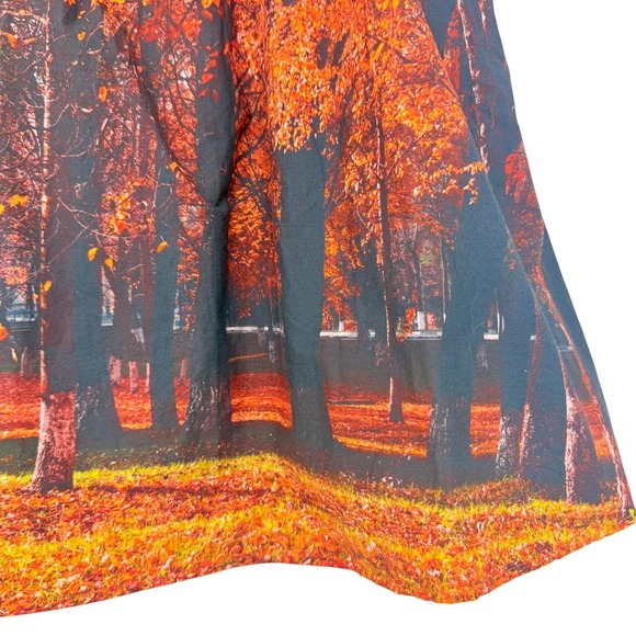 Boho Modcloth Fervour Forest Pleated ALine Skirt Cottagecore Orange Red Large - Picture 2 of 11